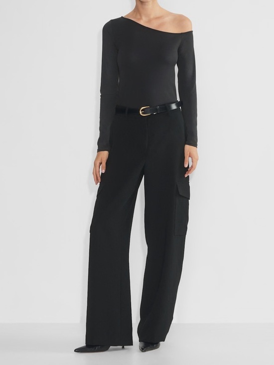 Wilfred Pants - Aritzia Wilfred Bridger Cargo Pant Wide-Leg Trouser In Black Sz 12 Style 113319